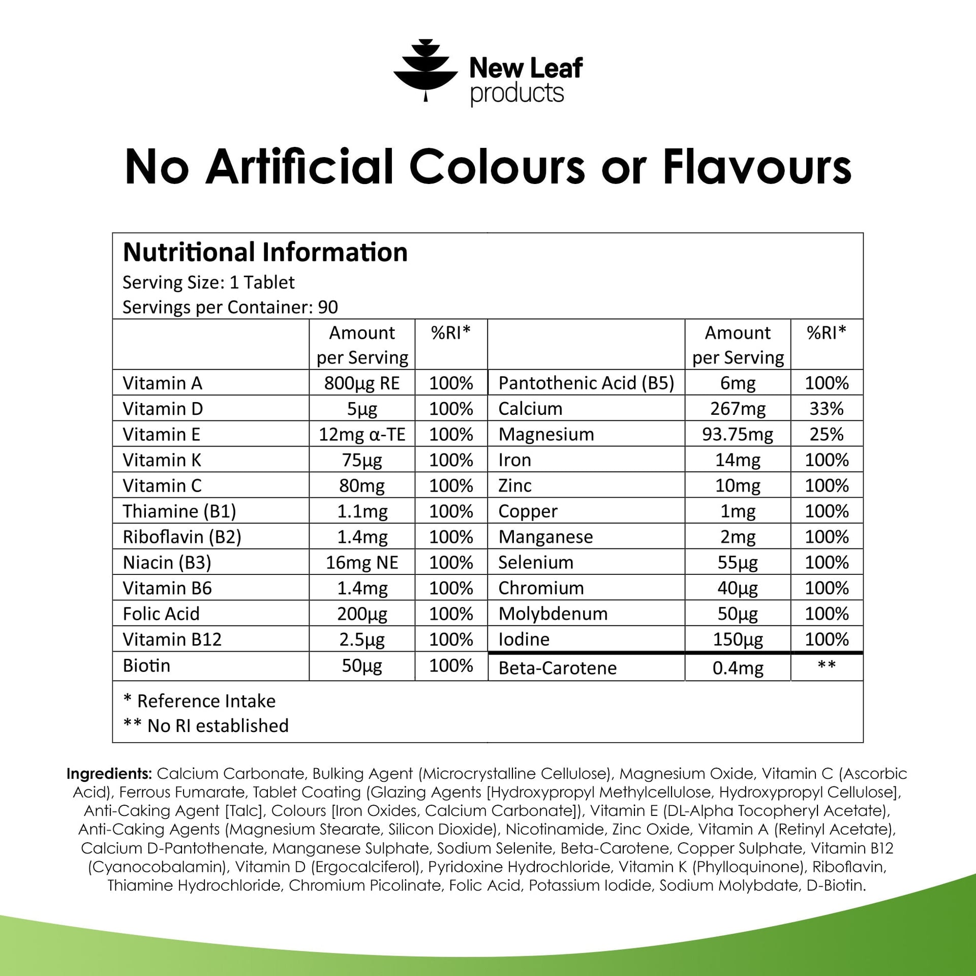 New Leaf Products Multivitamin + Essential Minerals - thumbnail 6