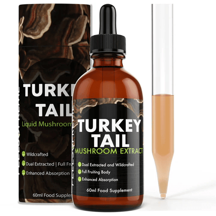 Feel Supreme Turkey Tail Mushroom Liquid | High Strength Tincture For Immunity 60Ml