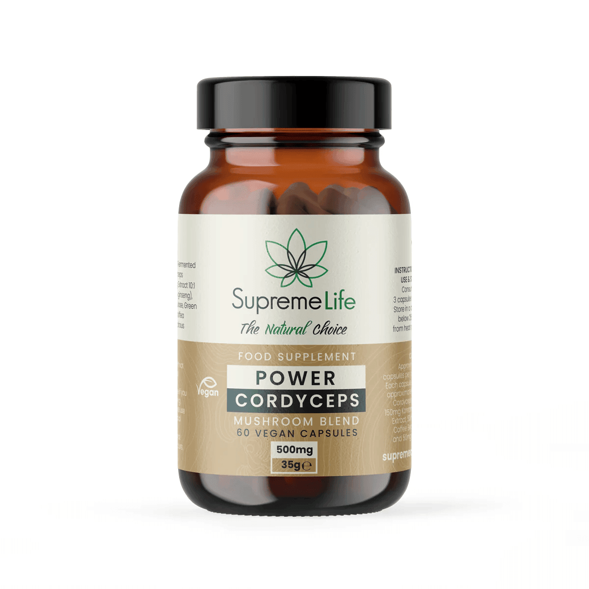 Supreme Cbd Cordyceps Vegan Capsules - Power (500Mg) 60 Caps