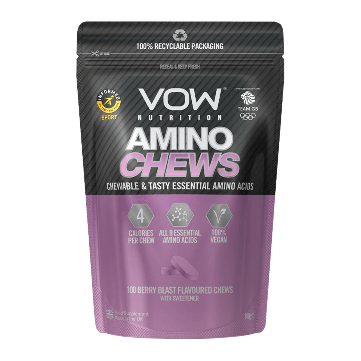 Vow Nutrition Amino Chews 100 Tabs